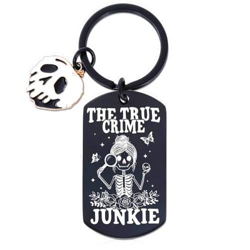 Koazava True Crime Gifts for Women, Dark Humor Keychain Crime Lovers Merch, Daily True Crime Merch for Women Her Mom Sister Wife Firends Horror Gifts