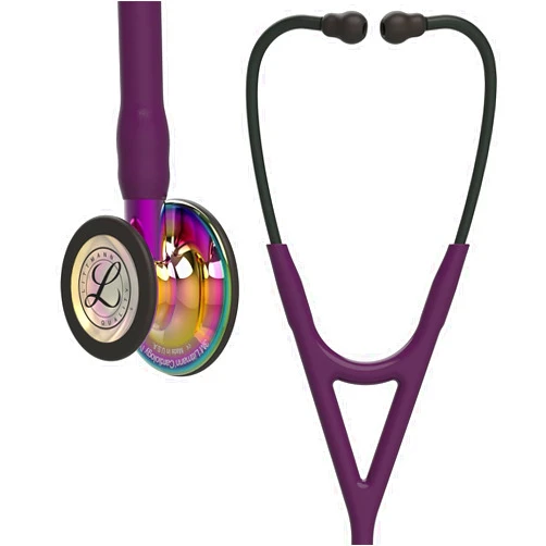 3M Littmann 3M™ Littmann® Cardiology IV™ Stethoscope, 6239, High Polish Rainbow Chestpiece, Plum Tube, Violet Stem and Black Headset High Polish Rainbow Chestpiece, Plum Tube Stethoscope