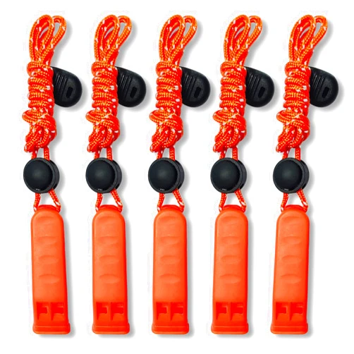 Amzonly Emergency Whistle, 120db Safety Whistle Survival Shrill Loud for Camping Hiking Hunting Boating Fishing Life Vest Jacket Rescue Signaling Kids Lifeguard 5 Pack