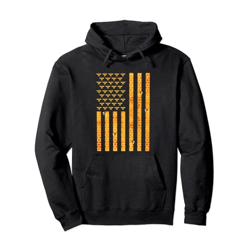 American Flag Honeycomb Beekeeper - DressedForDuty American Flag Honeycomb Honey Bees Beekeeping Beekeeper Gift Pullover Hoodie