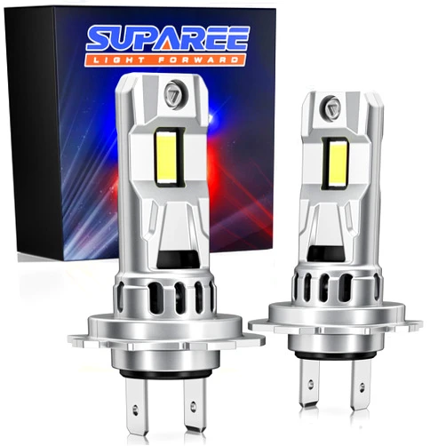 SUPAREE H7 Bulbs Upgrade +1000% Super Brightner 30000LM 150W, 1:1 Mini Size Plug and Play, 6500 Diamond White, H7 Fog Lights with Fan, Pack of 2