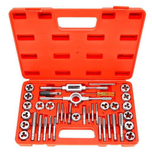 GMTOOLS 40PCS Tap and Die Set, Metric Size Standard M3 to M12, Threading Tool Set for Cutting External and Internal Threads with Adjustable Handles, Complete Accessories and Storage Case