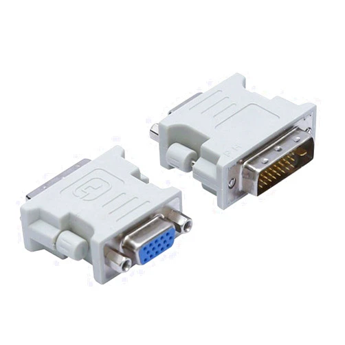Apoi DVI to VGA Adapter DVI-I 24+1 Male to VGA 15 Female Adapter Supports 1080P Full HD for Computer, PC Host, Laptop, Graphics Card to HDTV, LG HP Dell Monitor and Projector(2 Pack)-White