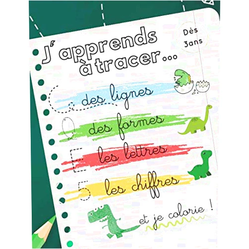 French Edition by J'aime Apprendre (Author) J'apprends à tracer des lignes, des formes, des lettres, les chiffres: cahier d'activités d'écriture avec coloriages, thème dinosaures. Dès 3 ans (French Edition)