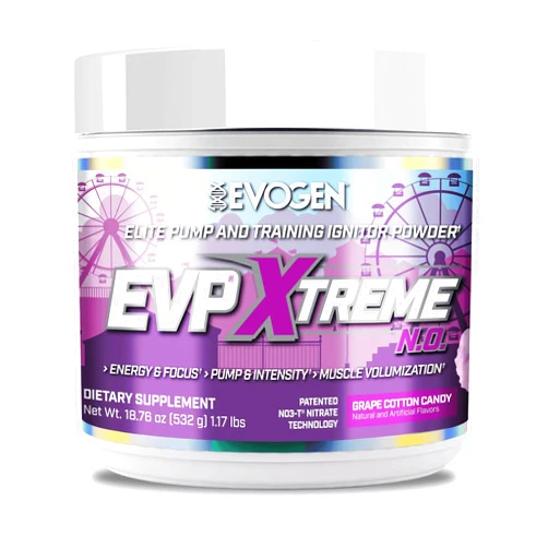 Evogen EVP Xtreme NO - Pre Workout Powder for Men & Women | Sugar Free Preworkout with Beta Alanine, Creatine, and Caffeine for Energy & Pump | Grape Cotton Candy | 40 Servings