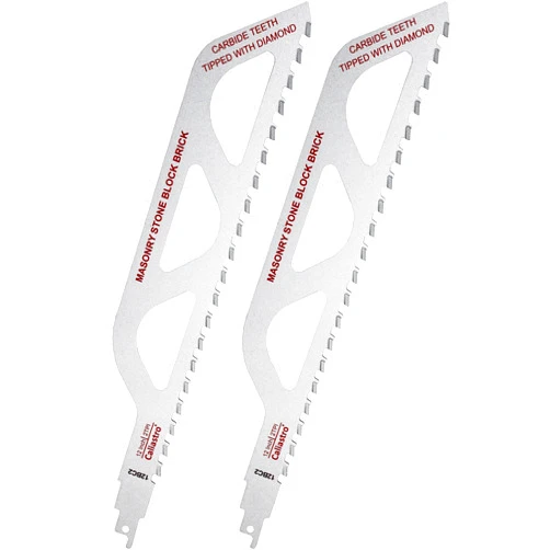 Caliastro 12-Inch Brick, Masonry, Porous Concrete, Engineered Stone Cutting Reciprocating Saw Blade - 2 Pack