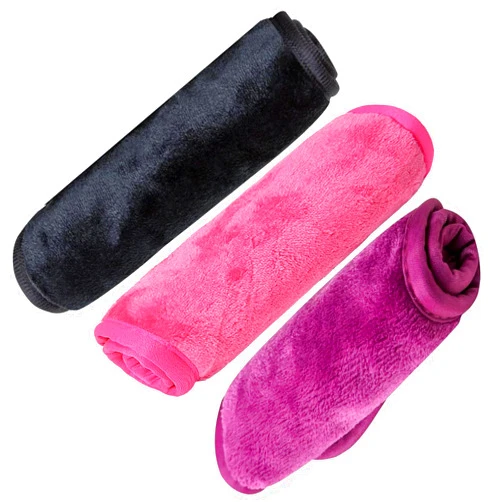 PleasingCare Makeup Remover Cloth Cleansing Towel 3 Pack - Chemical Free - Move Makeup Instantly with Just Water (Black, Rose and Burgundy)