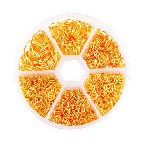 DADIFEN Gold Jump Rings 4mm 5mm 6mm 7mm 8mm 10mm Open Jump Rings Jewelry Making Supplies Jump Ring for DIY Bracelet Earrings Necklace Jewelry Findings Connectors O Ring
