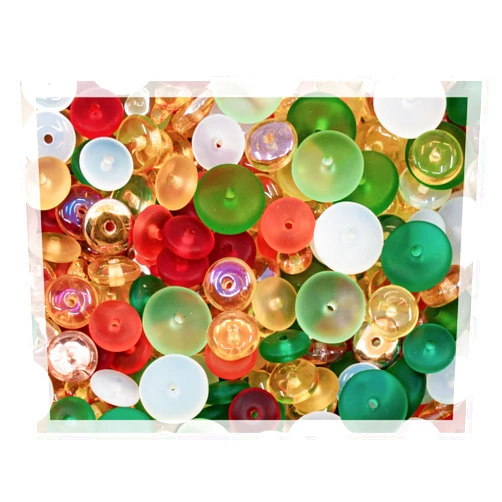 Bohemia Crystal Valley 0.88oz (25g) LIMITED Mix of Czech Glass Spacer Beads Round Space Disc, Size & Color Mix, Spacers 01