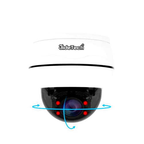 JideTech Outdoor 4K PTZ POE Camera, 8MP IP Dome Camera with 5X Optical Zoom, IR Night Vision Human/Motion Detection, Built in 2-Way Audio, Pan/Tilt, SD Card Slot