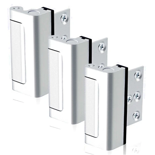 GreaTalent 3PACK Home Security Door Reinforcement Lock Childproof, Add High Security to Home Prevent Unauthorized Entry, Aluminum Construction Finish, Silver