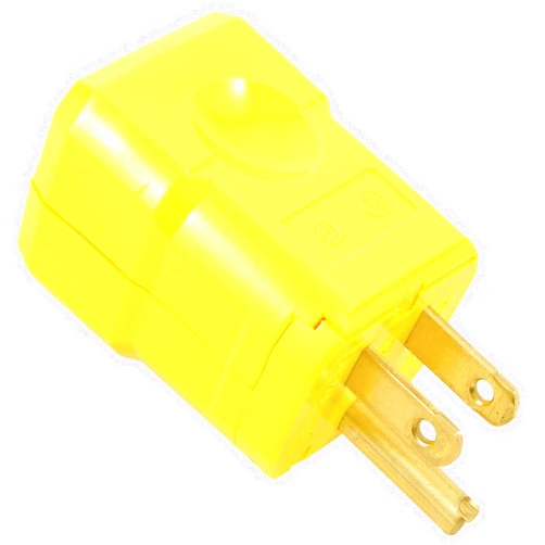 Leviton 5256-VY 15 Amp, 125 Volt, Industrial Grade, Plug, Straight Blade, Grounding, Python, Yellow