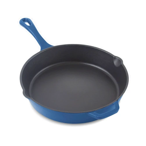 DASH Zakarian by Dash 11 Inch Nonstick Cast Iron Skillet, Titanium Ceramic Coated Frying Pan, Blue