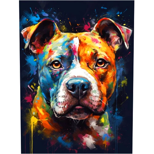 Generic Diamond Art Painting Kits for Adults,Staffordshire Bull Terrier Cute Funny Dog Puppy (1) 5D DIY Full Round Drill Paint with Diamond Dots, Home Wall Decor 11.7 x 15.8 Inch
