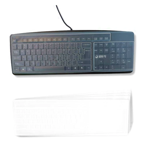 NIXLAOR Reusable Waterproof Keyboard Covers, Universal Clear Keyboard Skin Protector Dust Cover for 104/108 Keys Standard Desktop Keyboard (10 Pack)