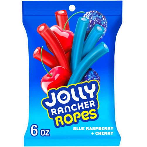 JOLLY RANCHER Ropes Blue Raspberry and Cherry Flavored Candy Bag, 6 oz