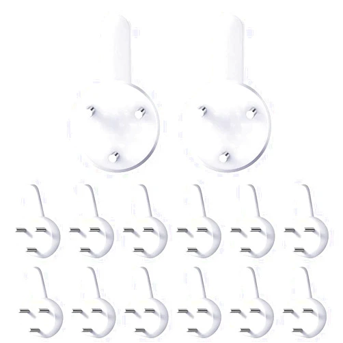 WANLIAN 36 Pcs Plastic Non-Trace Wall Picture Hooks, Non-Mark Hook, Invisible Concrete Nail Hard Wall Hook, Traceless Hangers Hooks, No Damage Hanging Kit for Picture Photo Frame Hangers - White (S Size)