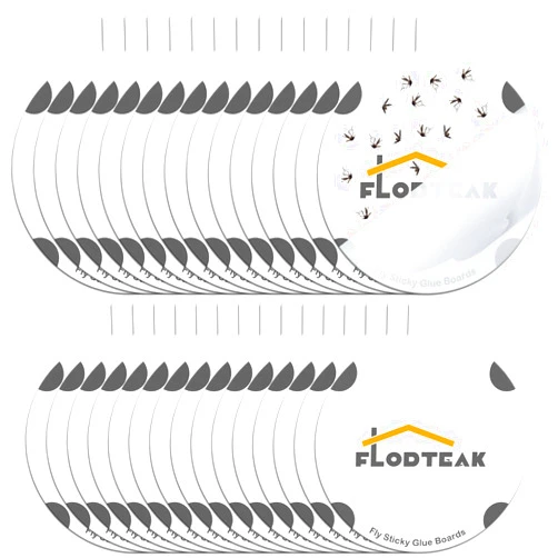 FLODTEAK 30PCS Mosquito Trap Sticky Refillable Glue Boards, 4.3