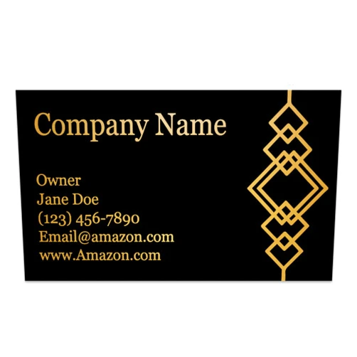DISCOUNTCARDSTOCK.COM Personalized Gold Foil Black Business Cards 100 Pack - 3.5