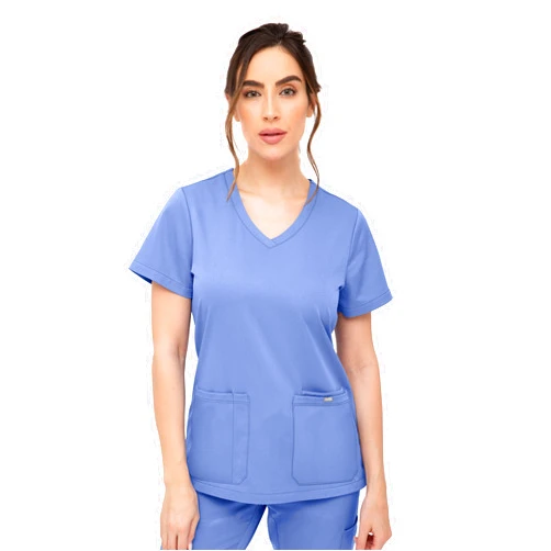 SOULFUL SCRUBS for Women 3 Pocket, Women Scrubs Top V-Neck Regular fit - Stylish Medical Scrub Tops for Women 3000 Cynthia