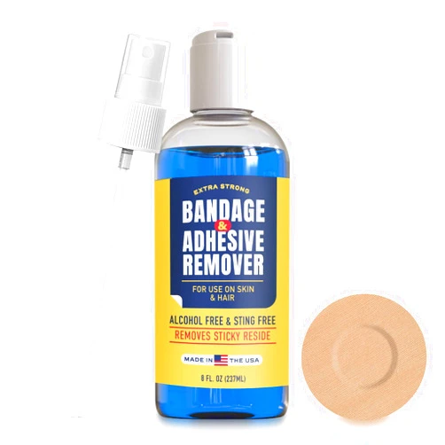 Berkland Sting-Free Adhesive Remover - Gentle & Pain-Free Bandage & Strong Adhesive Remover - Ideal for Sensitive Skin, Sports Tape, Dialysis Ports, Continuous Blood Glucose Monitoring & Colostomy Bag Care