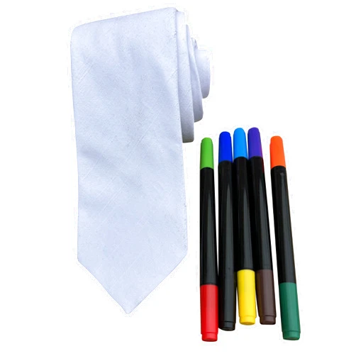 Otis & Oliver Design a Tie DIY Color your own Blank Necktie with included Fabric Markers- Great for Father's Day, Birthday