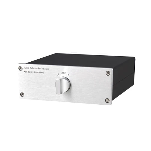Hoozilic 2 to 1 (2 in 1 OUT) XLR Audio Signal Switcher, Power Amplifier Selection Switch, suitable for CD players, Radio stations, Decoders, Power Amplifiers, and Active Speakers (XLR 2-1)