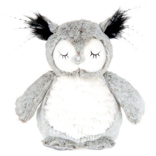 Bearington Collection Bearington Owliver Grey Plush Owl Stuffed Animal, 10 Inch