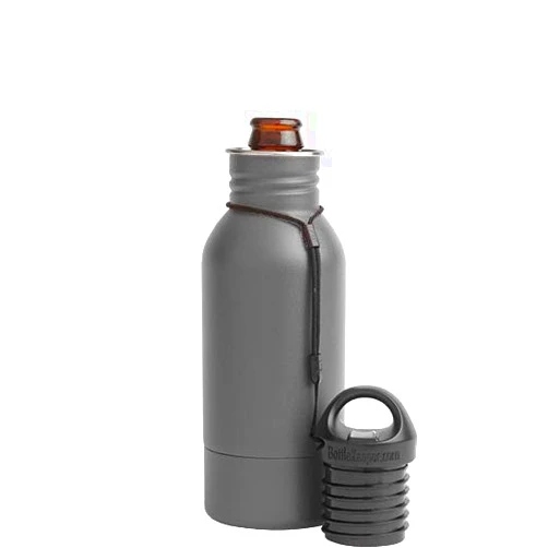 BottleKeeper - The Stubby 2.0 - The Original Stainless Steel Bottle Holder and Insulator to Keep Your Beer Colder (Charcoal)