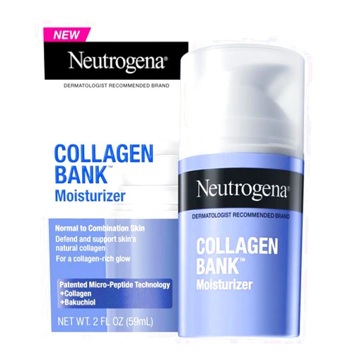 Neutrogena Collagen Bank Face Moisturizer, Daily Anti-Aging Face & Neck Collagen Cream with Bakuchiol, Face Lotion to Support Skin’s Natural Collagen for Visibly Plump Skin, 2 fl. oz