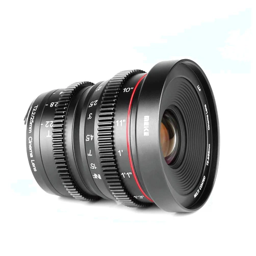 Meike 25mm T2.2 Manual Focus Prime Mini Cinema Lens for Micro Four Thirds MFT M43 Mount Cameras