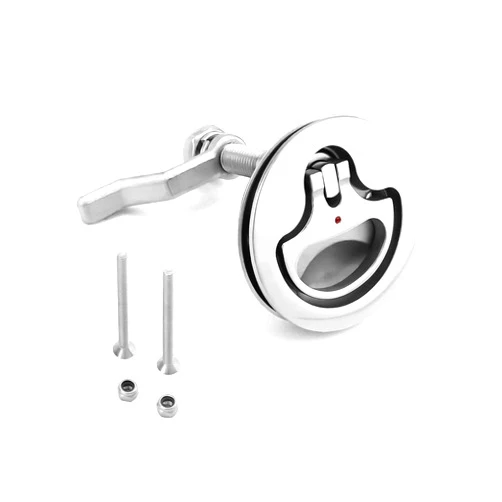 QWORK Boat Cam Latch, Marine 316 Stainless Steel Marine Hatch Pull, Flush Pull Hatch Lift, Marine Slam Latch, Include Installation Screws