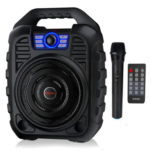 EARISE T26 Portable Bluetooth PA Speaker System with Wireless Microphone, 12W Karaoke Machine for Party/Outdoors, 3600mAh Battery, FM Radio, Audio Recording, Remote Control, Supports TF Card/USB/AUX