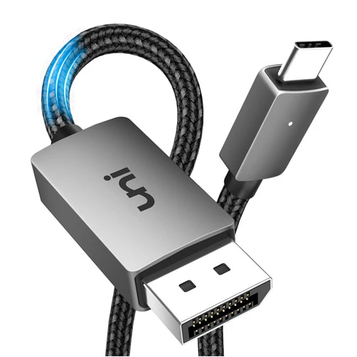 uni 8K USB C to DisplayPort Cable 3FT, 8K@60Hz 4K@240Hz Thunderbolt 4/3 to DP 1.4 Cable Non-bidirectional Support 32.4 Gbps, FreeSync, G-Sync Compatible with iPhone 15 Pro, MacBook Pro/Air, iPad, iMac