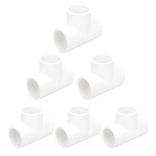 CKVIHAV 6Pack 3 Way 1 Inch Tee PVC Pipe Fittings Connector SCH40 Furniture Build Grade PVC Corner Fittings Elbow Fittings for DIY PVC Shelf Garden Support Structure Tent Connection
