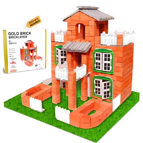 ROHSCE Brick and Mortar Construction Set, DIY Building Blocks for Kids Ages 6+, STEM Construction Kit, Versatile Creative Play, Great Birthday Gift