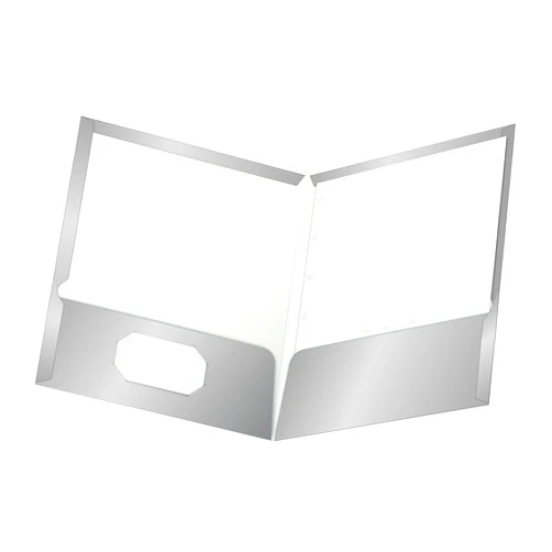 Oxford Laminated Twin-Pocket Folders, Letter Size, Gray, Holds 100 Sheets, Box of 25 (51705EE)