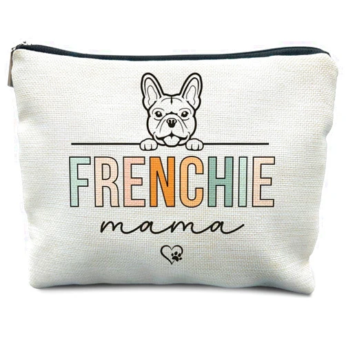 RYYCDOI French Bulldog Gifts for Women, Frenchie Gifts for French Bulldog Lover, Dog Mama Makeup Bag Cosmetic Pouch