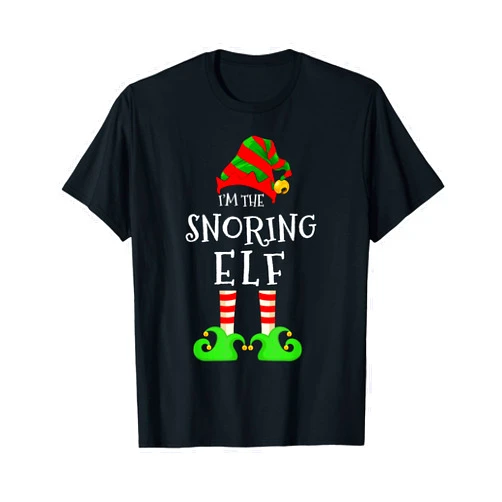 I'm the Elf Matching Family Gift Stuffs Co. I'm The Snoring Elf Funny Matching Christmas Pajama Costume T-Shirt