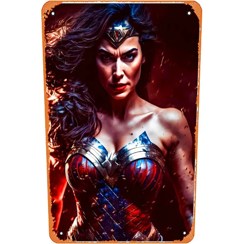 Zuhhgii Wonder Women Movie 6| Funny Tin Sign Vintage Wall Poster Retro Iron Painting Metal Plaque for Bar Cafe Garage Home Gift Birthday Wedding 12x8 inch.