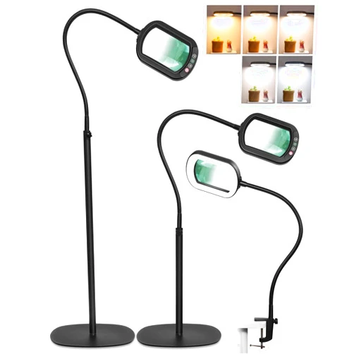 IVMAIE 10X Rectangle Magnifying Glass with Light and Stand, 24