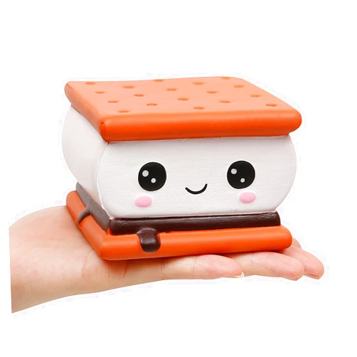 Anboor Squishies Smore Slow Rising Squishy Toy for Kids Soft Cookies Sandwich Scented Stress Relief Realistic Food Cute Squeeze Squish Toy