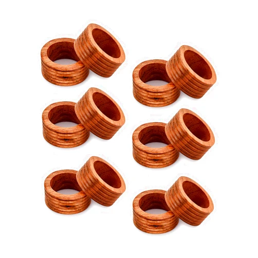NIRMAN Napkin Ring Acacia Wood Set of 12, Wooden Napkin Rings Artisan Crafted in India, Tabletop Decor
