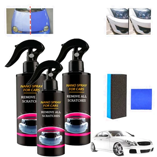 Adrpou Sorakarake Car Scratches Repair Nano Spray, CarScratches Repair Nano Spray, Car Scratch Repair Nano Spray,Auto Quick Nano Car Scratch Removal Spray for Interior and Full Body Repair (3pcs)