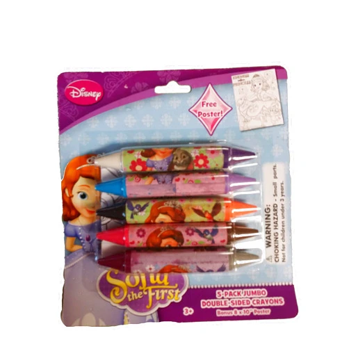 Disney Sofia the First 5-Pack Jumbo Double Sided Crayons with Bonus Poster