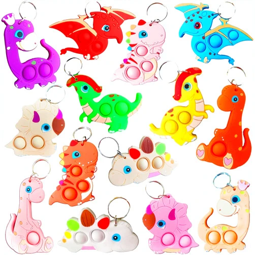 Mypush popo 30 Packs Bulk Dinosaur Animal Classroom Students Gifts Rainbow Fidgets Gifts From Teacher, Mini Fidgets Holiday Return Party Favors For kids