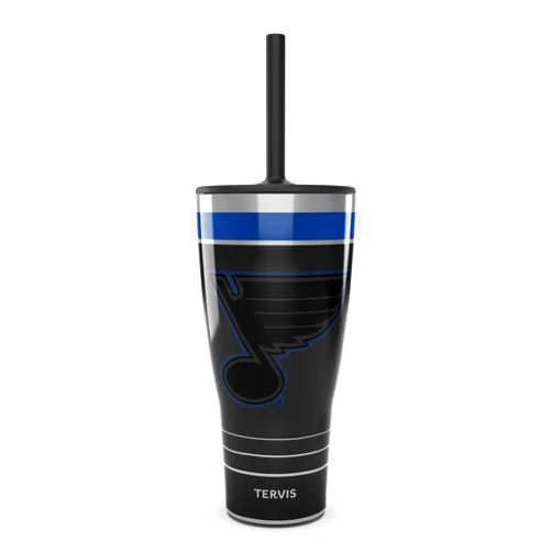 Tervis Traveler NHL St. Louis Blues - Night Game Triple Walled Insulated Tumbler Travel Cup Keeps Drinks Cold & Hot, 30oz with Straw Lid, Stainless Steel