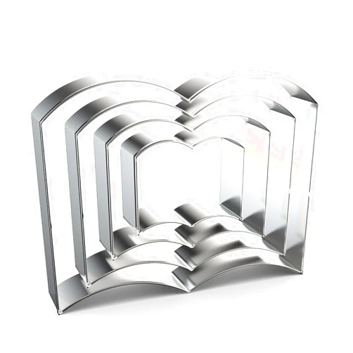QAAQS Open Book Cookie Cutter Set Assorted Sizes - 5 inch, 4 inch, 3 inch, 2 inch - 4 Piece - Stainelss Steel