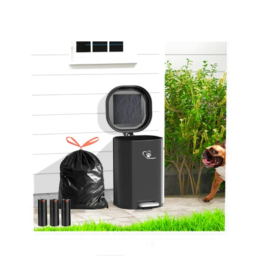 Meegood Dog Poop Trash Can Outsides, Waste Bin with Lid and Removable Inner,18L/4.76 Gal Odor Control for Indoor/Outdoor Dog Waste for Bathroom Kitchen Office & Free 45 Waste Bags