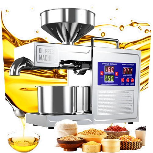 DITOSH Oil Press Machine Oil Extractor Commercial Automatic Stainless Steel Cold Press Oil Machine Electric Seed Oil Maker Silver Oil Pressure Machine for Home Use 820 W 110 V US Plug